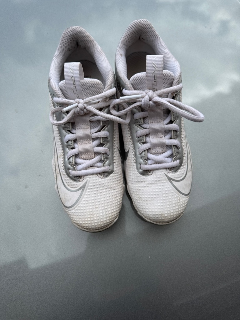 Nike White and Light Gray Training Sneakers